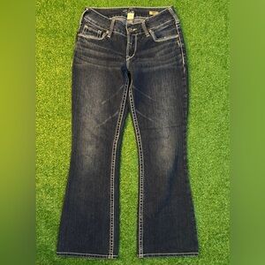 Silver Jeans Womens 27/30 Dark  Blue Suki Bootcut Denim